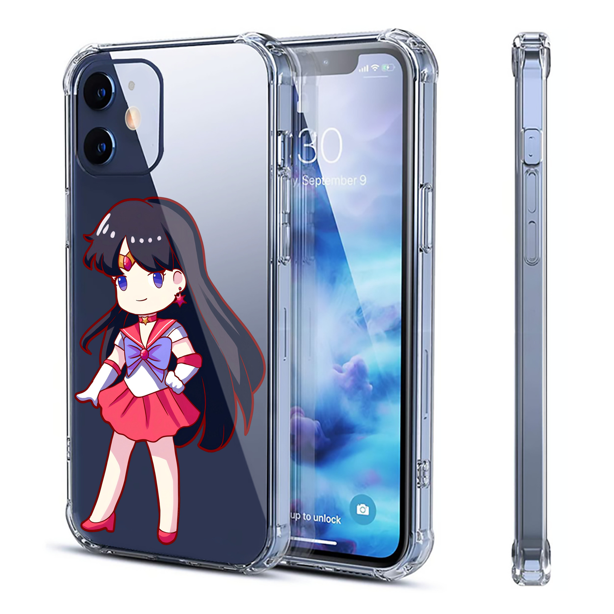 （画像用） 美少女戦士セーラームーン 火野レイ ひの レイ Sailor Moon Hino Rei （セーラーマーズ,Sailor Mars） 【iPhone 12シリーズ対応】透明スマホケース（クリアソフトケース）